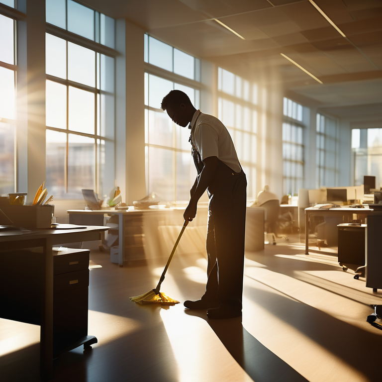 Professional Toronto office cleaning company cleaning a Toronto office after hours.